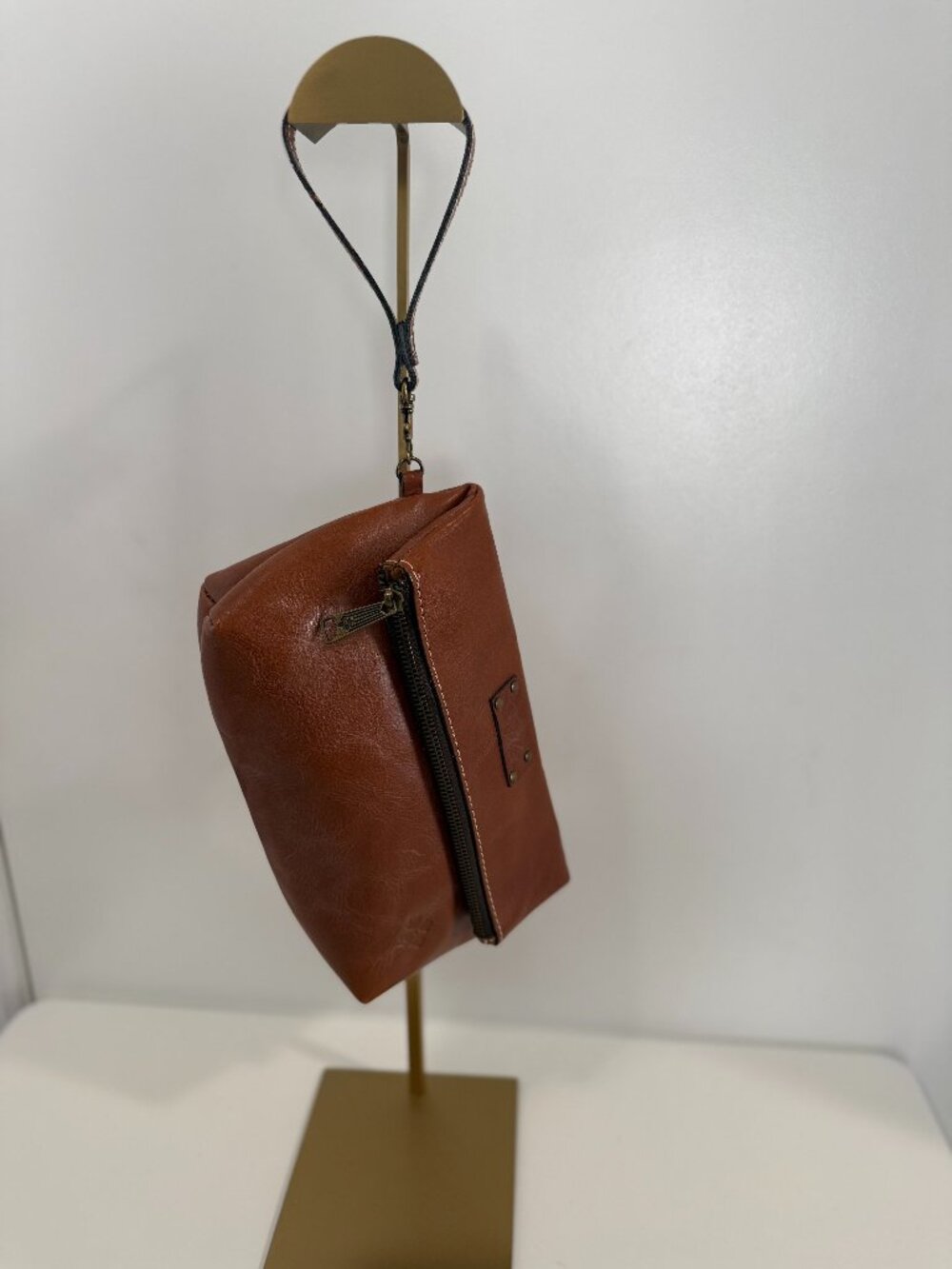 Patricia Nash Valerie Tan Leather Fold-Over Clutch Wristlet
